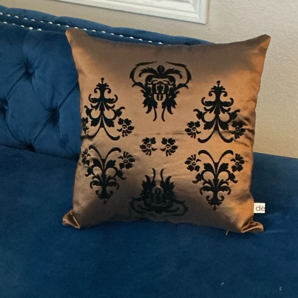 Elegant Brown and Black Decorative Pillow